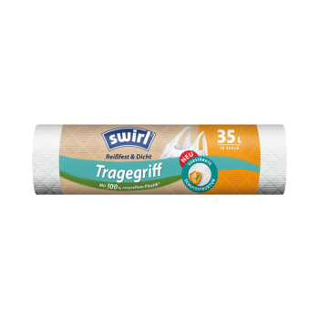 Swirl Müllbeutel Reißfest & Dicht 35 Liter, mit Tragegriff, 13 Stück Produktbild, Vorderseite der Verpackung